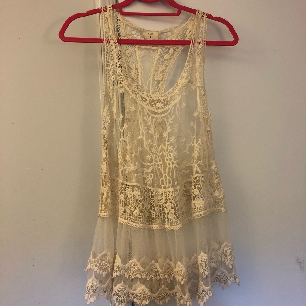 UO lace tank top/cover up